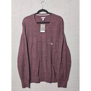 Van Heusen Essential Merino V-neck Sweater Maroon Mens Large NWT